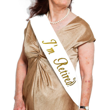 JPACO I’m Retired! Sash – Novelty Retirement Sash for Men & Women. Great for Work Party, Events, Party Supplies, Gifts, Favors, Decorations. Fits All Sizes